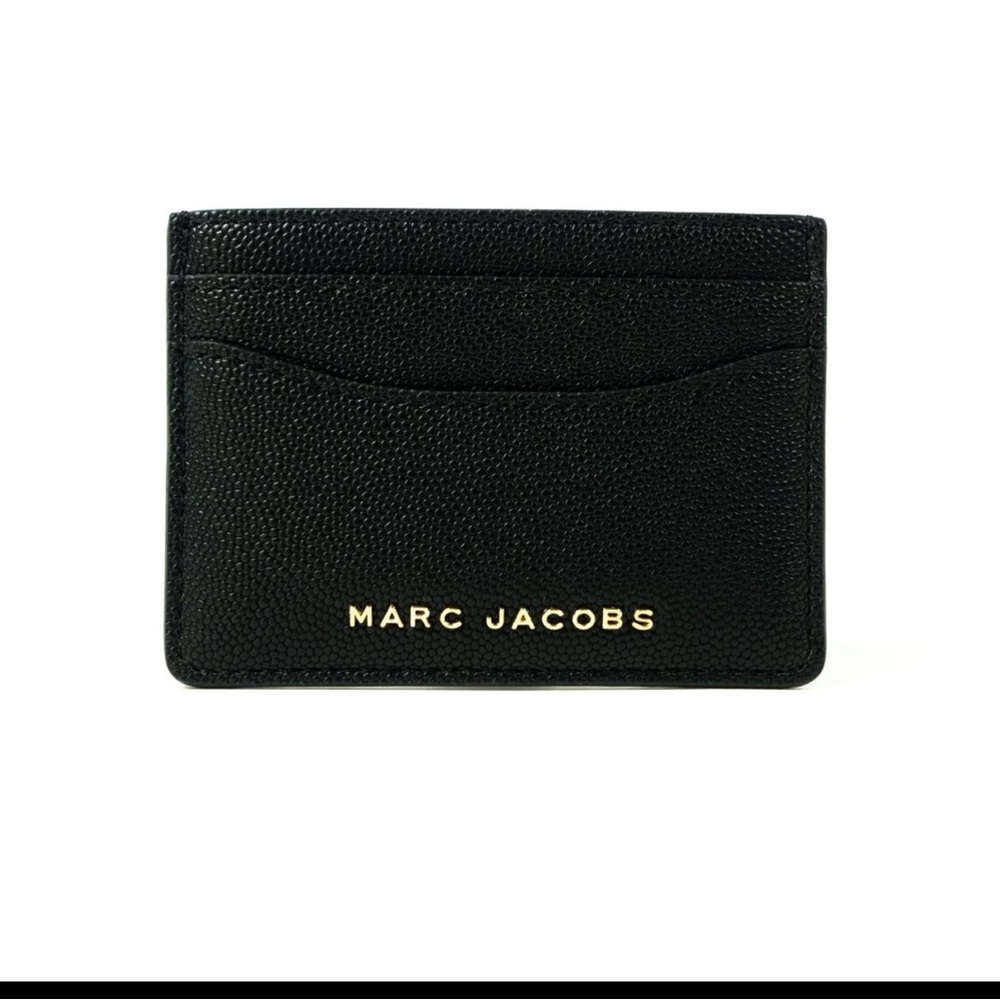 MARC JACOBS card case black pebbled leather New w Tags & Care Card - Picture 2 of 7